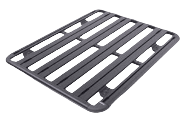 A black metal platform with bars on top.