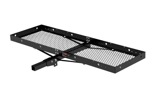 A black trailer with a white background